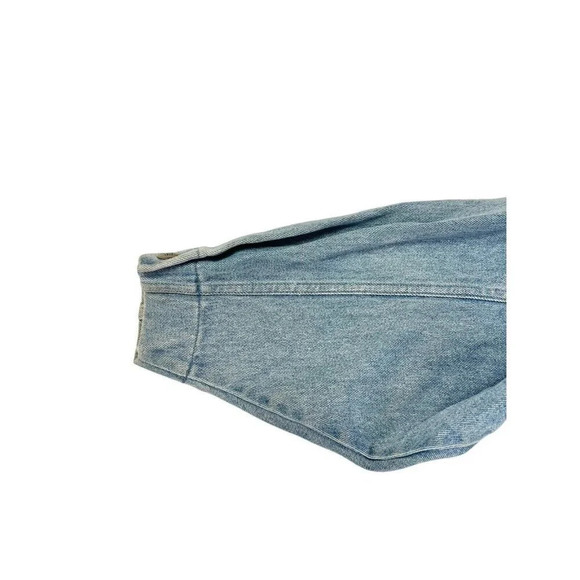 Vtg Denim Jacket Womens Medium Cropped Lace Boho Western 80s Rodeo Jean Boxy - Picture 9 of 15